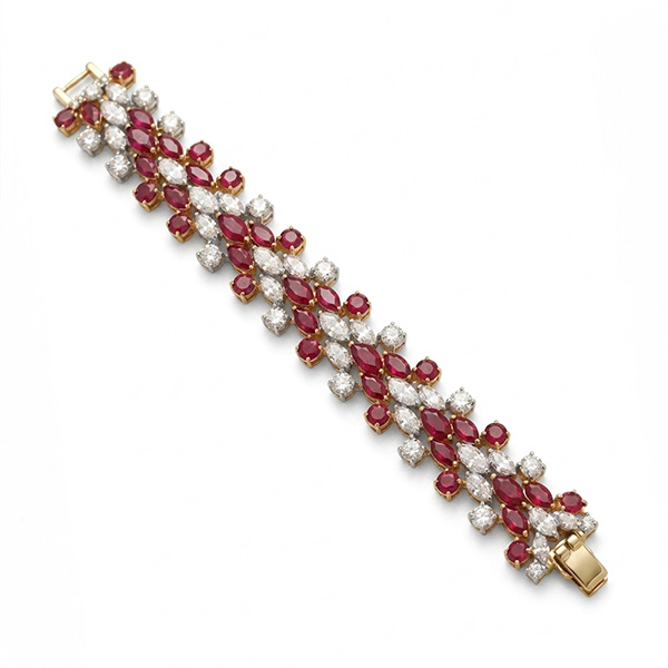 18K Diamond Ruby Bracelet